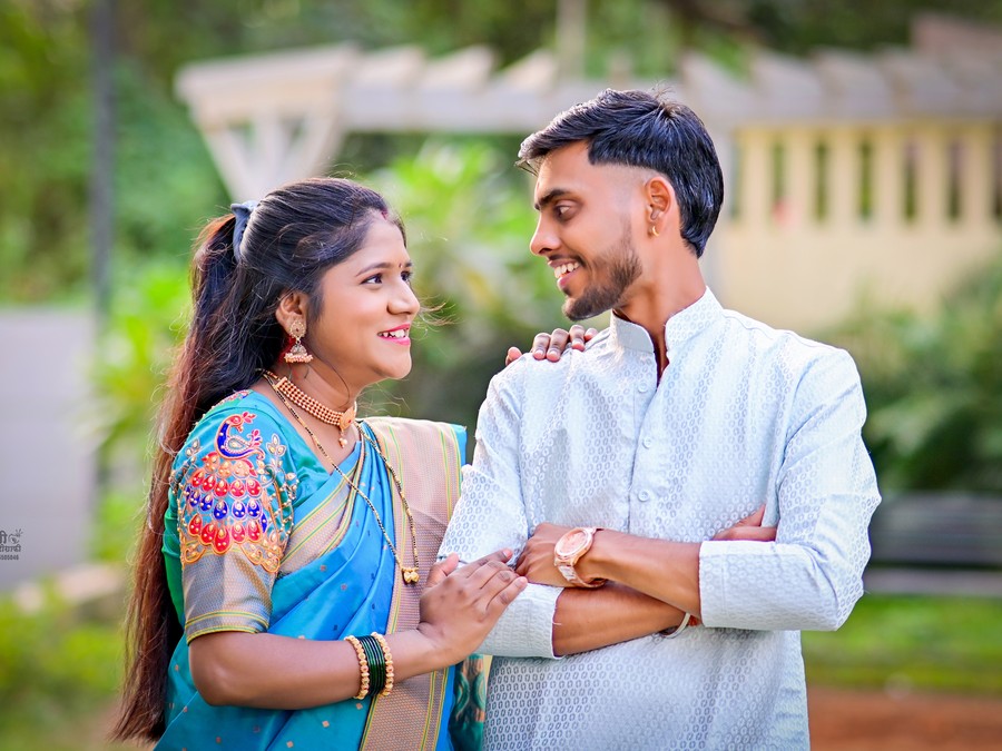 Romantic couple in warm sunset glow